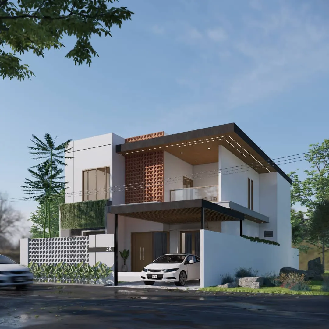 Hunian tropis yang menyatu dengan alam sekitar